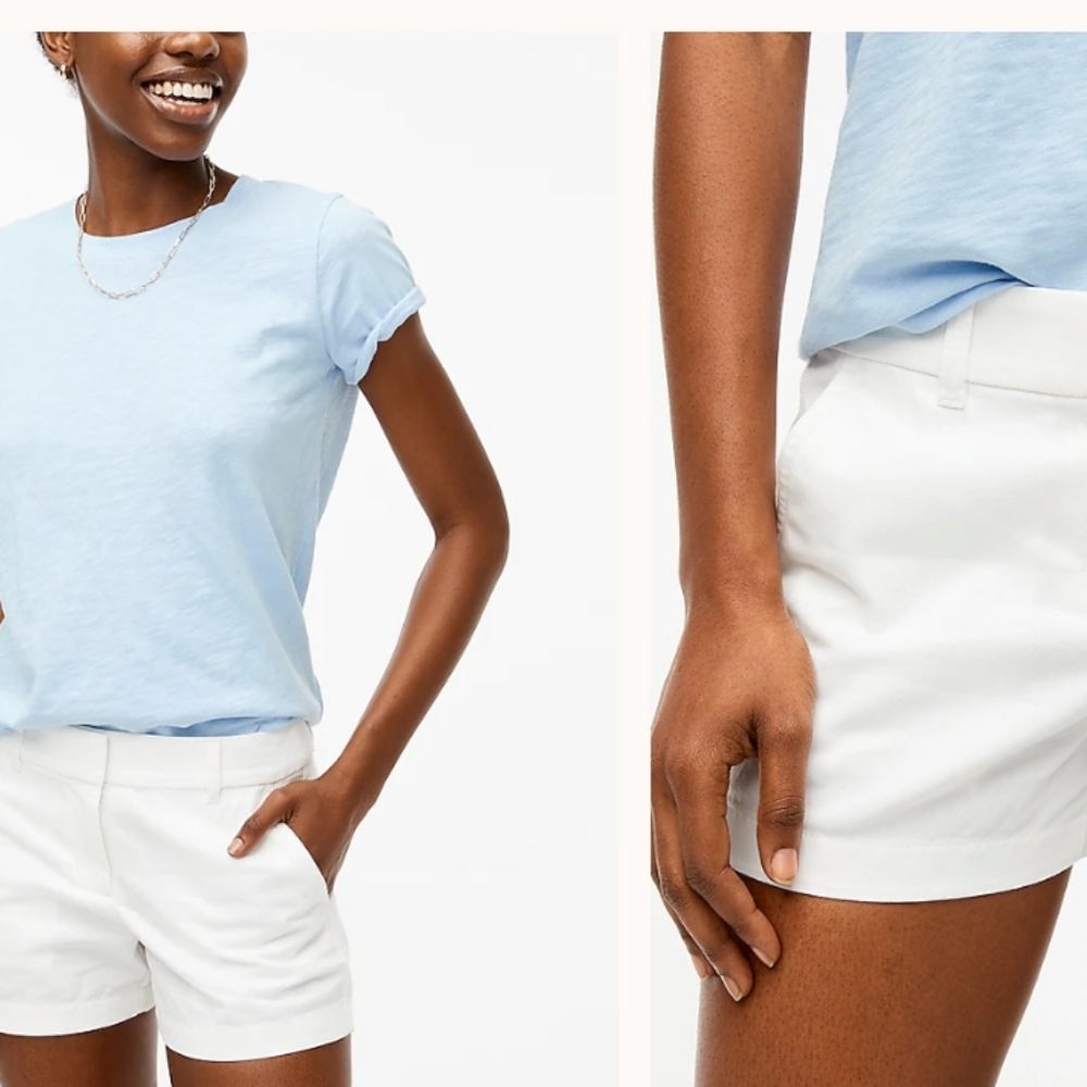 NWT J. Crew Factory  Classic Chino Women's White Shorts